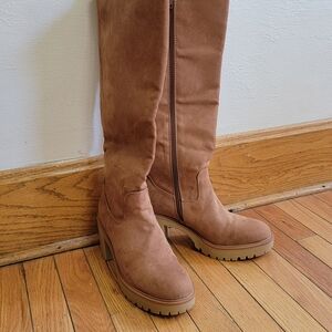 Universal Thread Women's Tan Over the Knee Boots